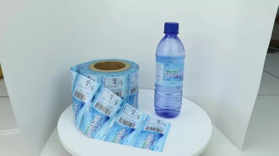 Etiqueta de manga termorretrátil de personalização de fábrica da China para garrafa de água de 500 ml